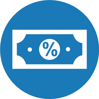 cash with % icon